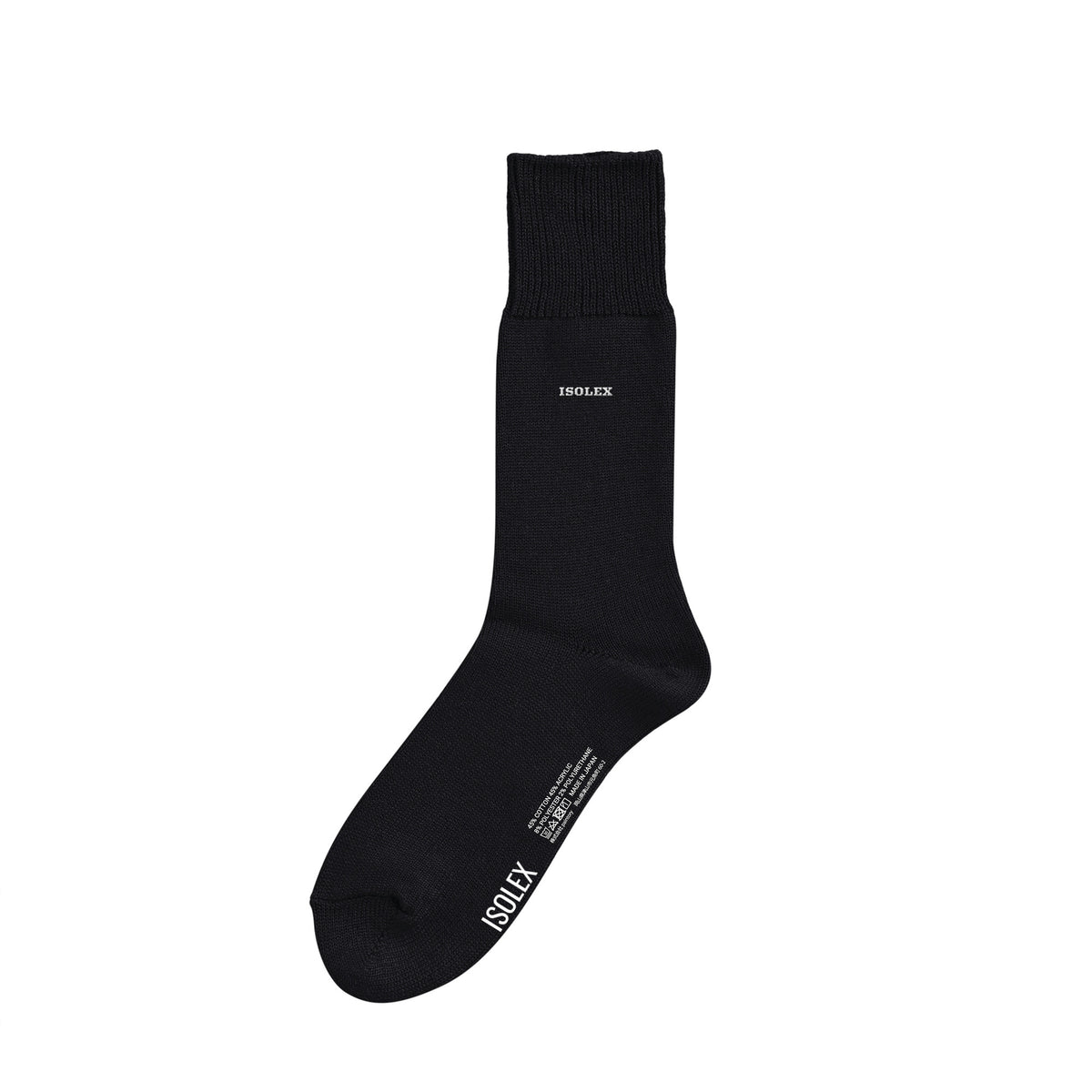 ISOLEX カラークルーソックス black image