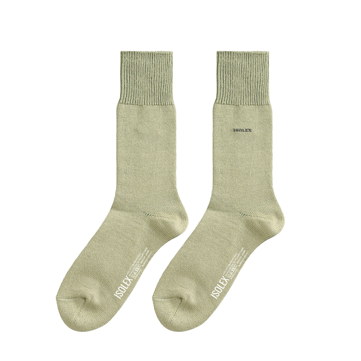ISOLEX カラークルーソックス khaki image