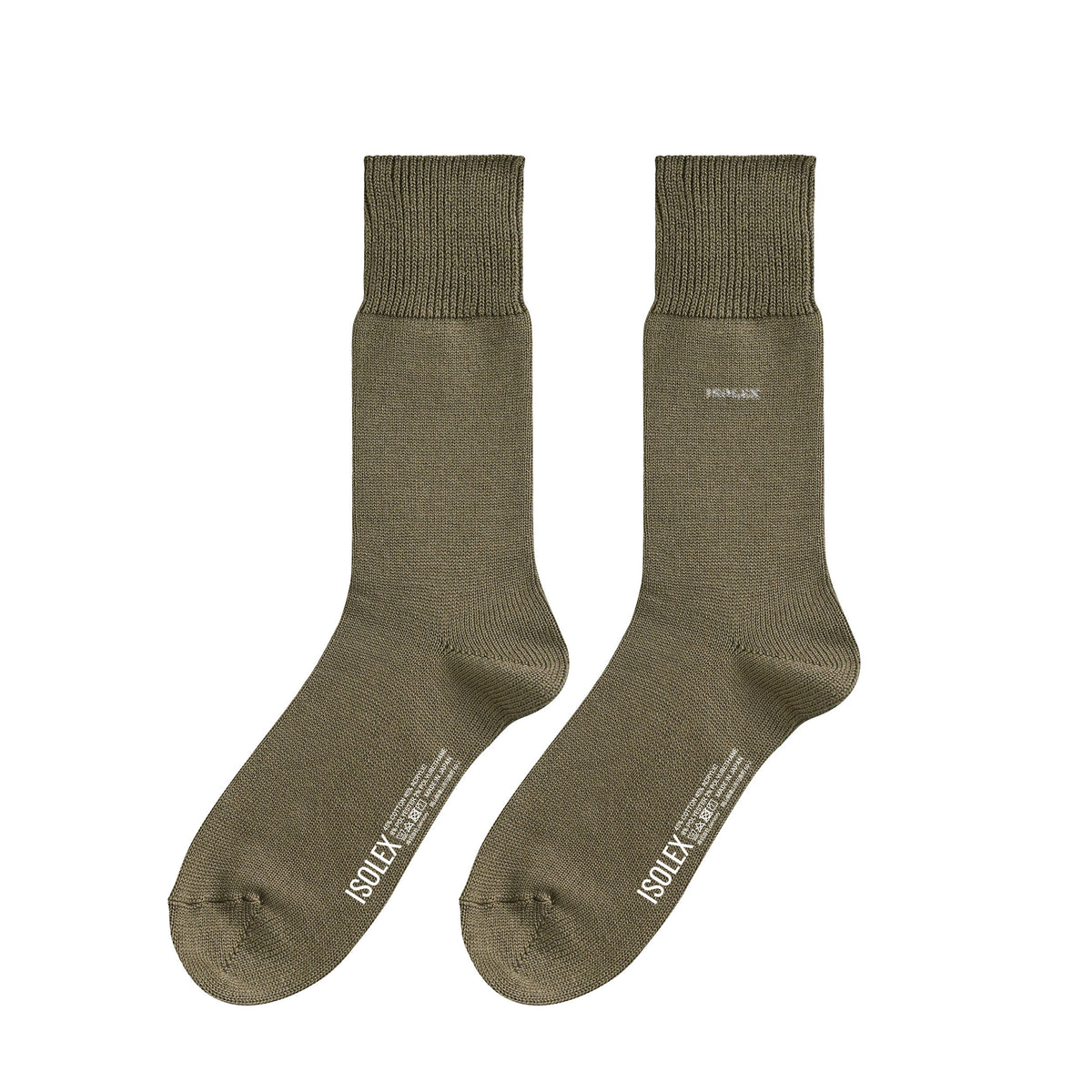 ISOLEX カラークルーソックス olive-drab image