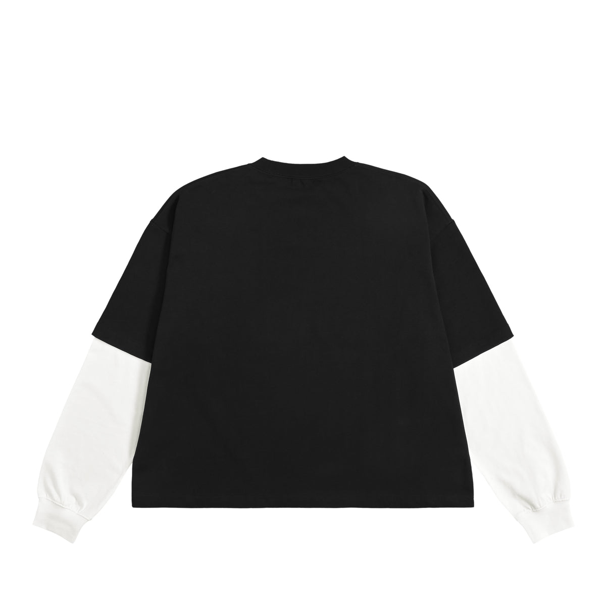 ISOLEX フェイクレイヤードロングスリーブTシャツ black-x-white image