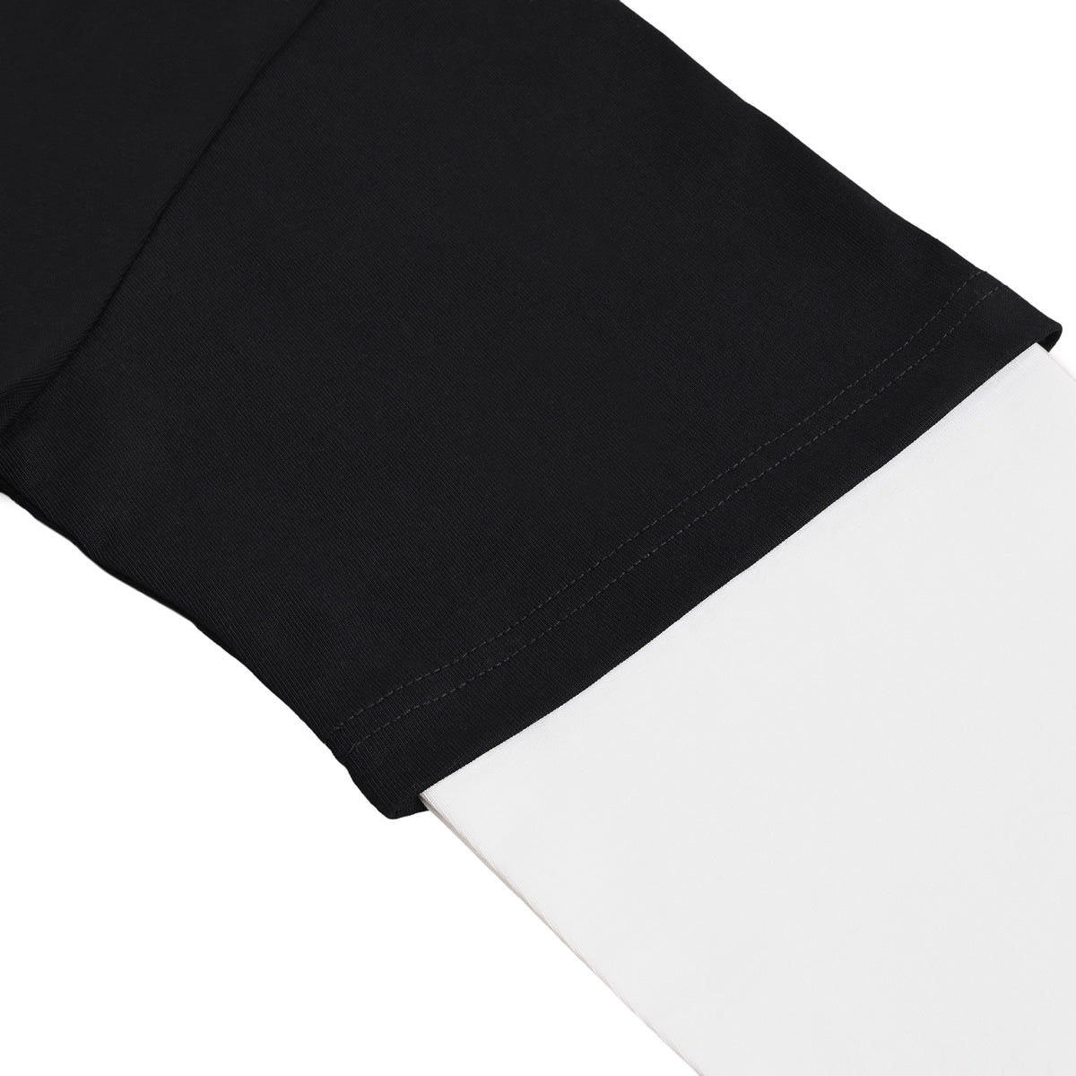 ISOLEX フェイクレイヤードロングスリーブTシャツ black-x-white image