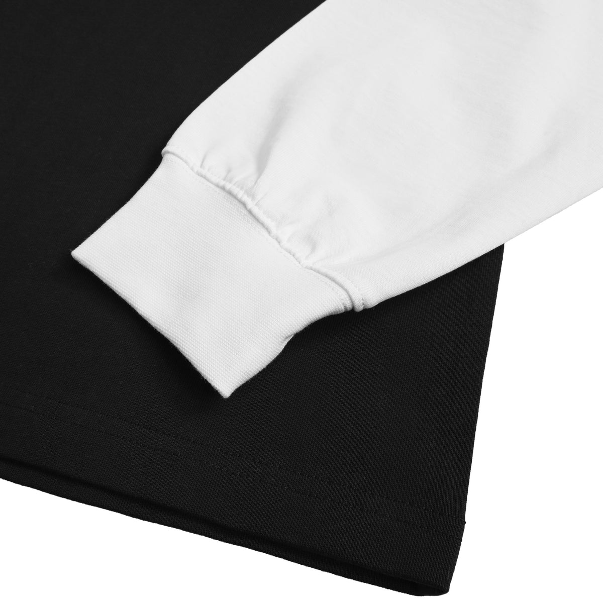 ISOLEX フェイクレイヤードロングスリーブTシャツ black-x-white image