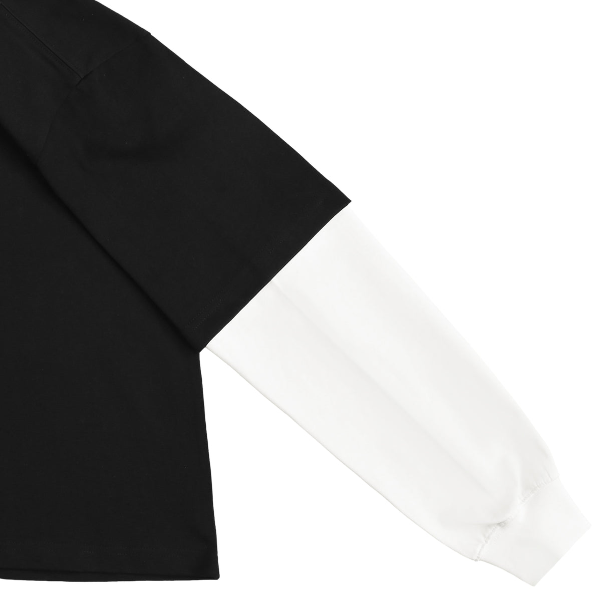 ISOLEX フェイクレイヤードロングスリーブTシャツ black-x-white image