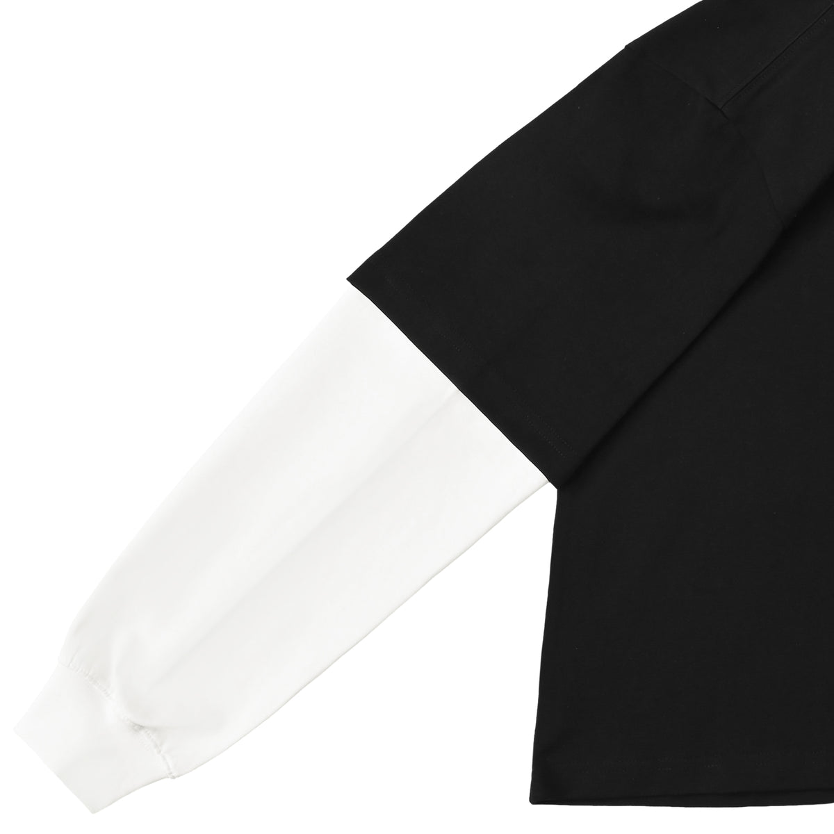 ISOLEX フェイクレイヤードロングスリーブTシャツ black-x-white image