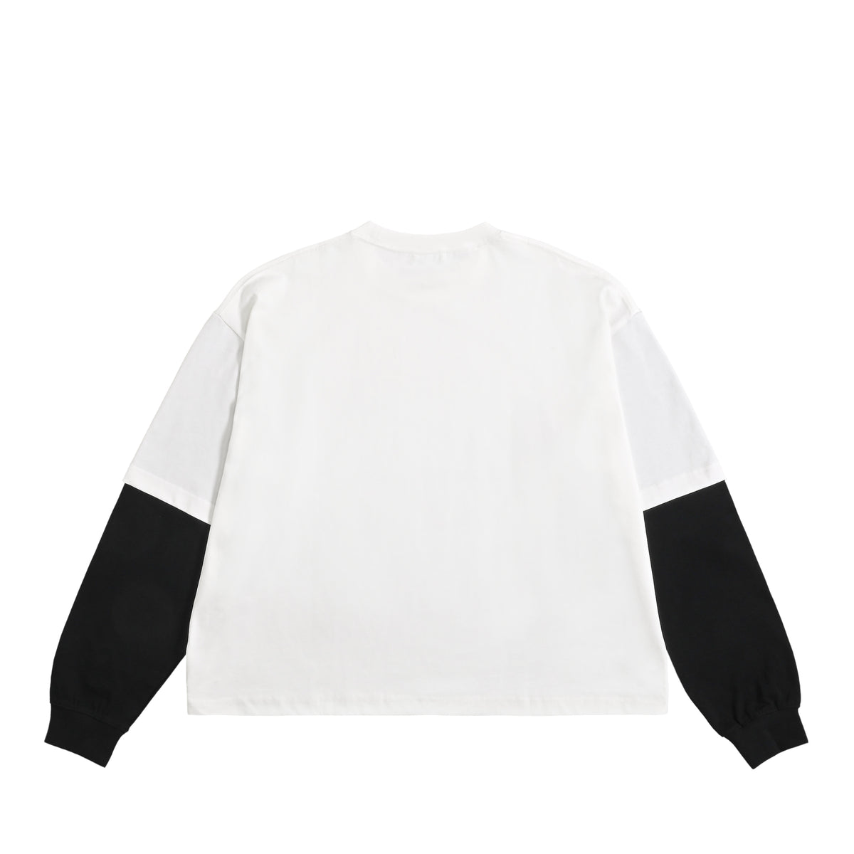 ISOLEX フェイクレイヤードロングスリーブTシャツ white-x-black image