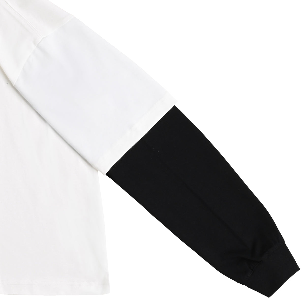ISOLEX フェイクレイヤードロングスリーブTシャツ white-x-black image