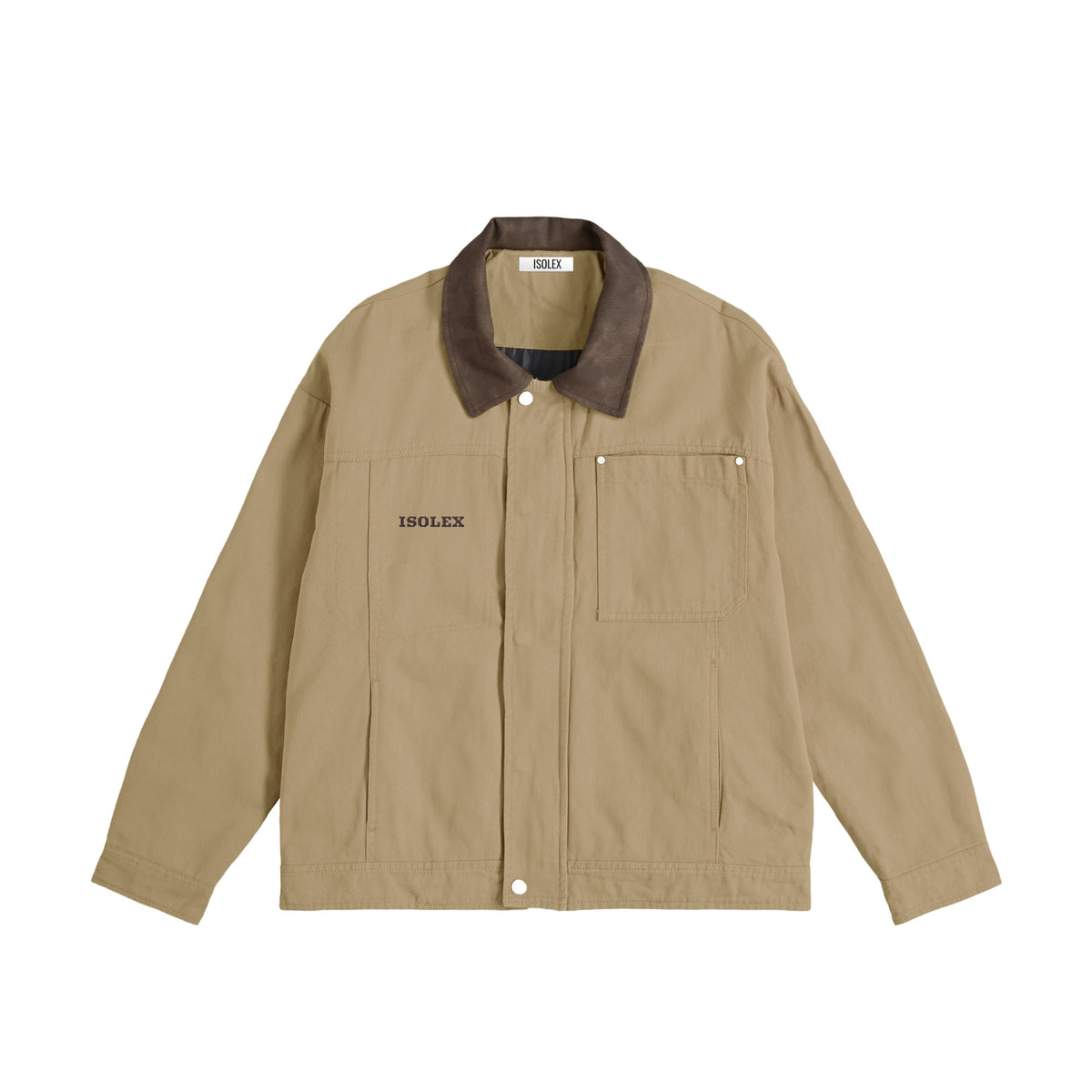 ISOLEX バイカラーワークジャケット beige image