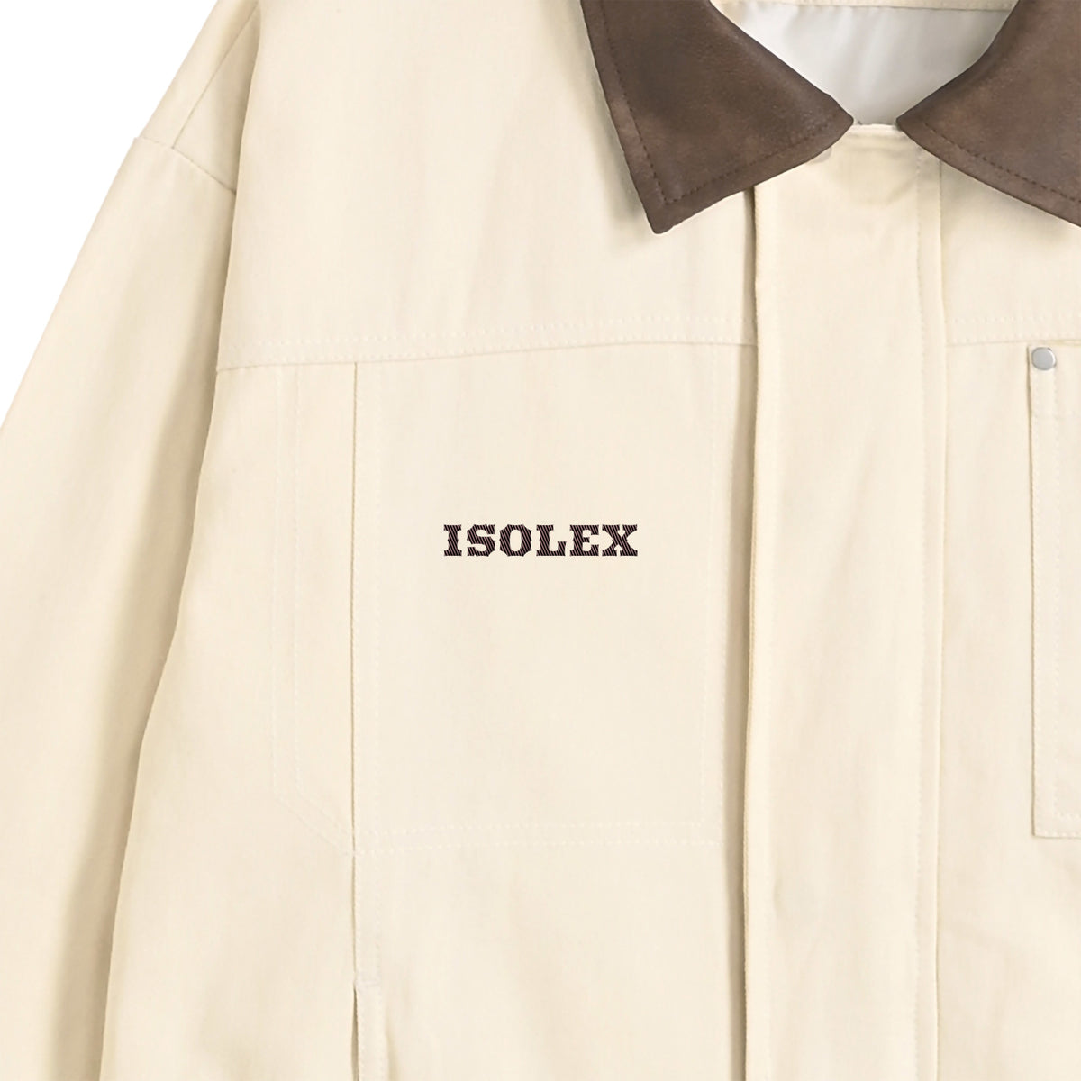 ISOLEX バイカラーワークジャケット ivory image