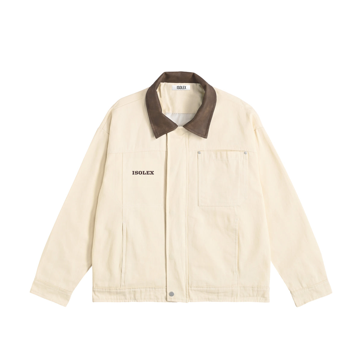 ISOLEX バイカラーワークジャケット ivory image