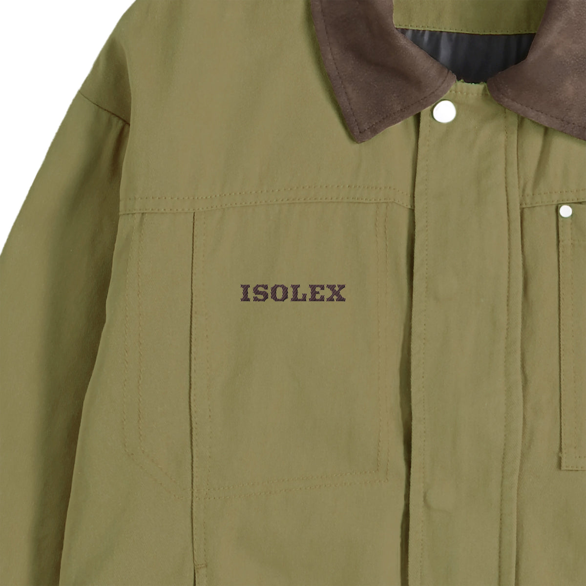 ISOLEX バイカラーワークジャケット khaki image