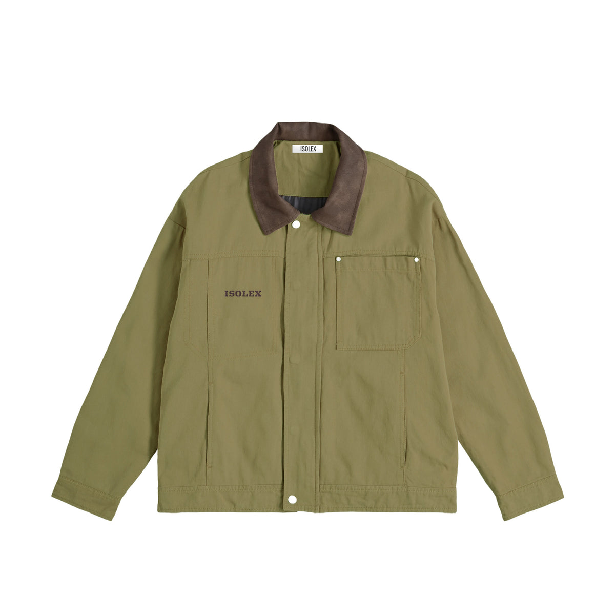 ISOLEX バイカラーワークジャケット khaki image