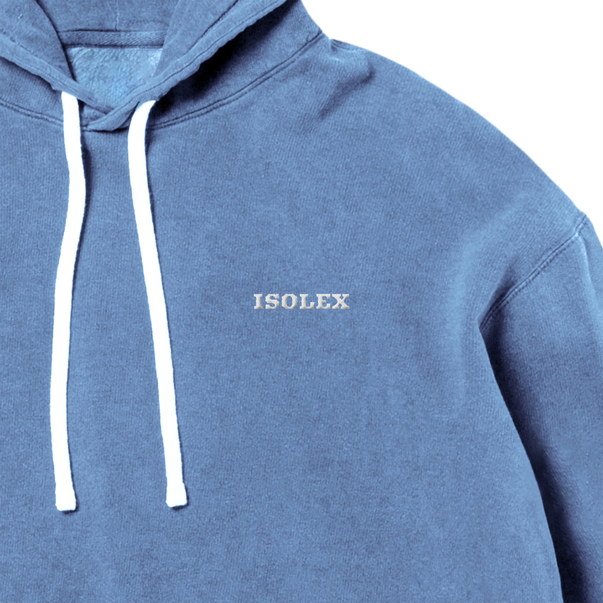 ISOLEX 6.4ozガーメントダイライトウェイトフーデッドスウェットシャツ blue-jean image