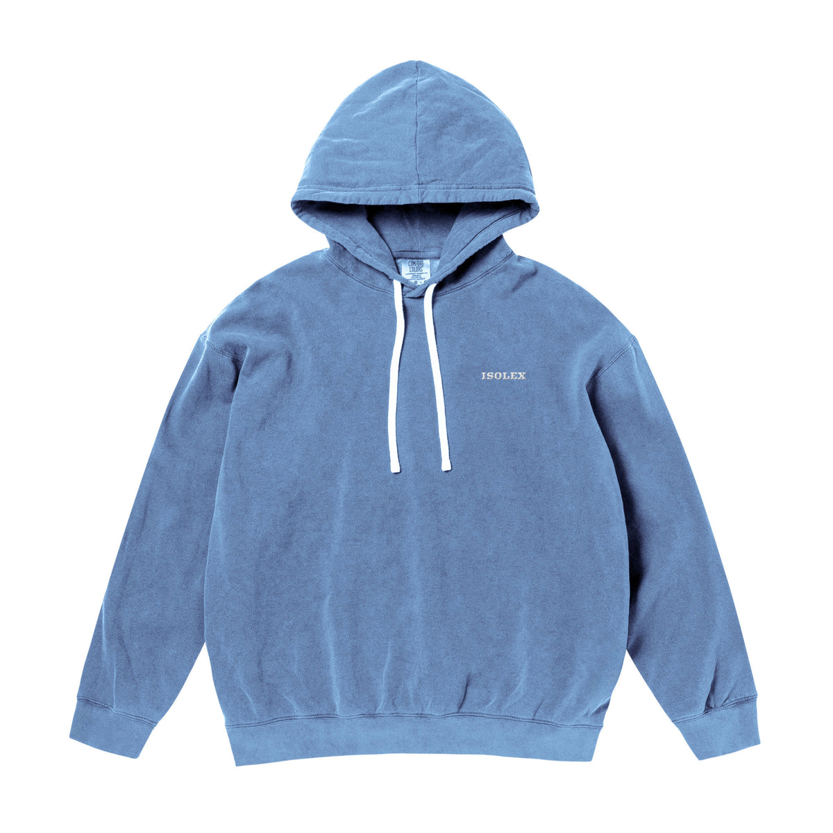 ISOLEX 6.4ozガーメントダイライトウェイトフーデッドスウェットシャツ blue-jean image