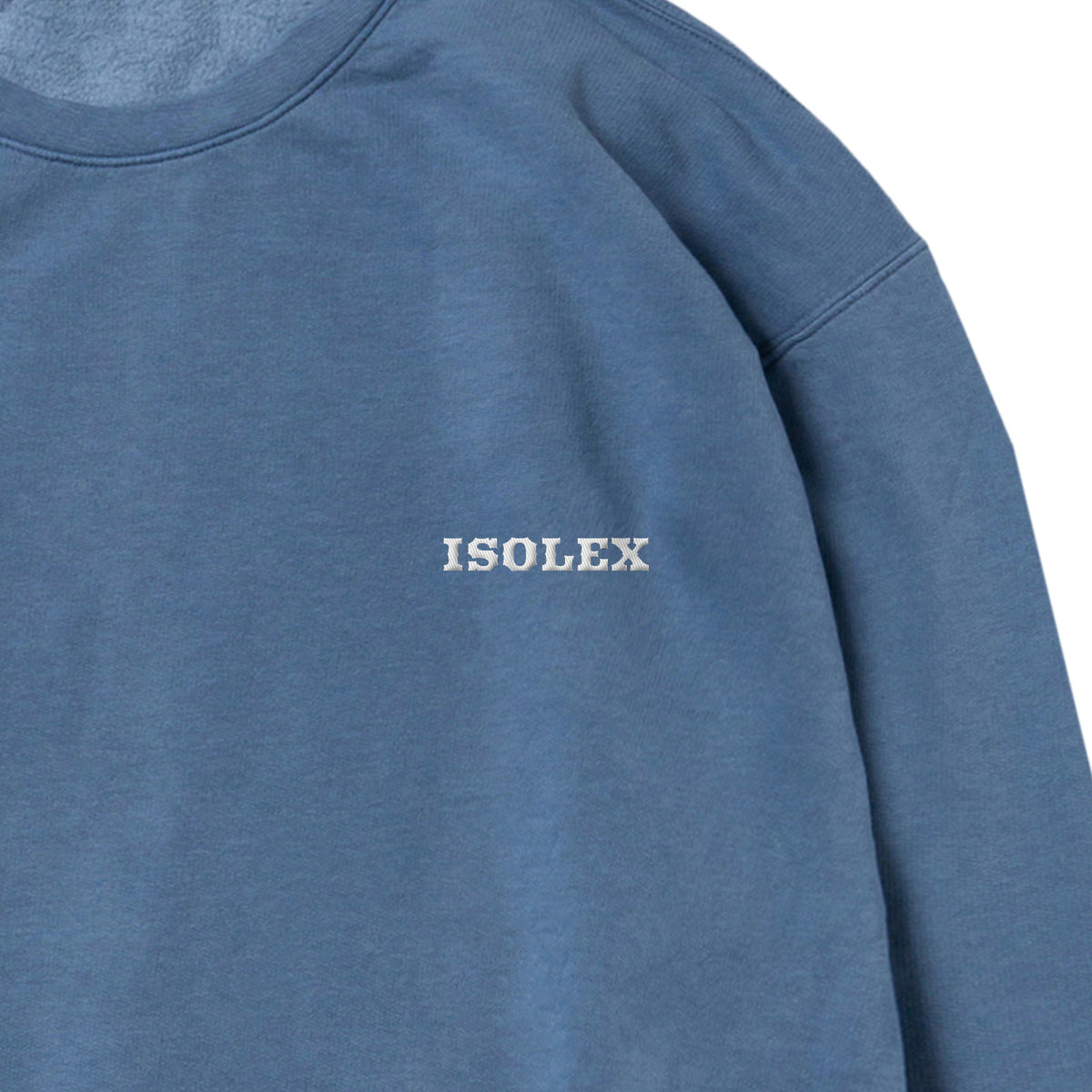 ISOLEX 6.4ozガーメントダイライトウェイトクルーネックスウェットシャツ blue-jean image